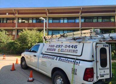 Metropolis Window Cleaning service truck serving Loveland and Northern Colorado